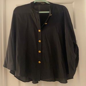Lauren Hoka  black silk batwing top
